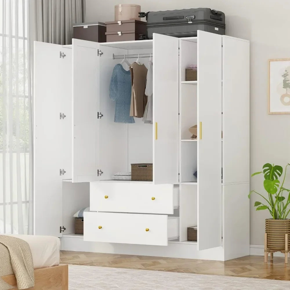 4-Door Wardrobe with Mirror