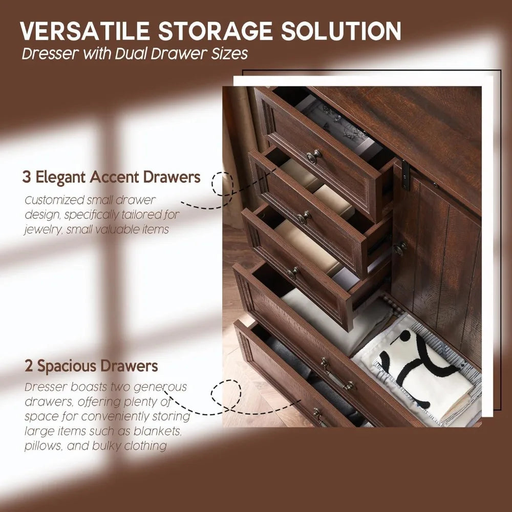 Farmhouse 5 Drawers Dresser