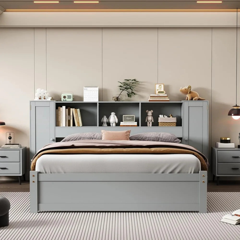 Bookcase Headboard Bed