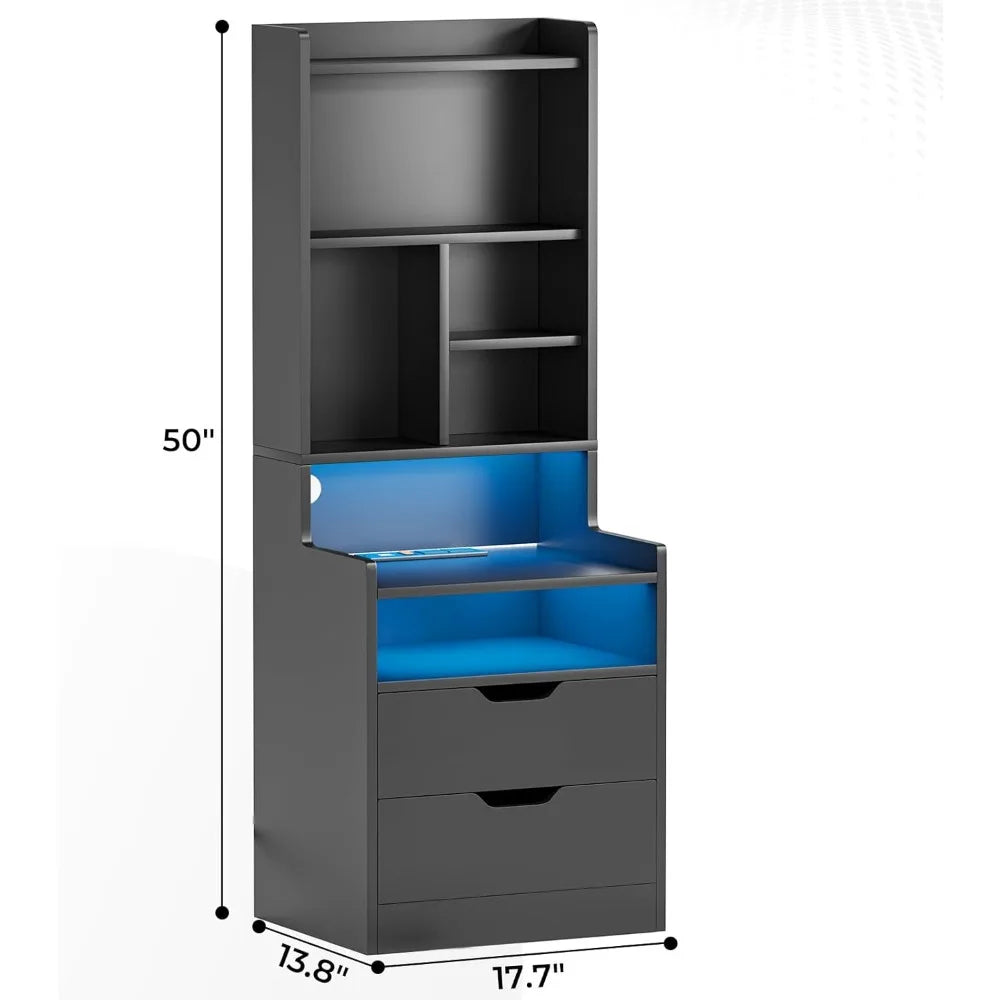 Tall Night Stands with Charging Station