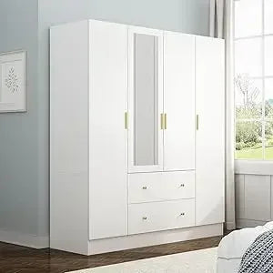 4-Door Wardrobe with Mirror