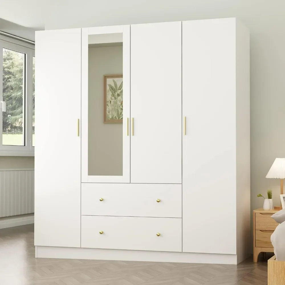 4-Door Wardrobe with Mirror