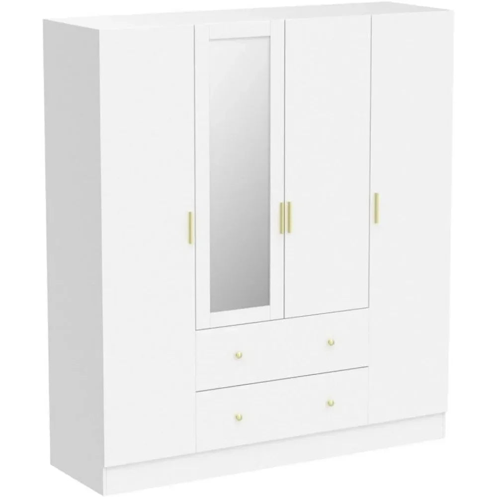 4-Door Wardrobe with Mirror
