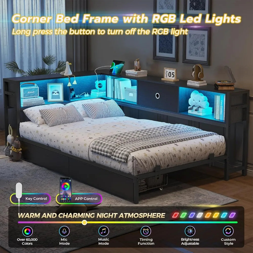 DICTAC Twin Corner Storage Bed