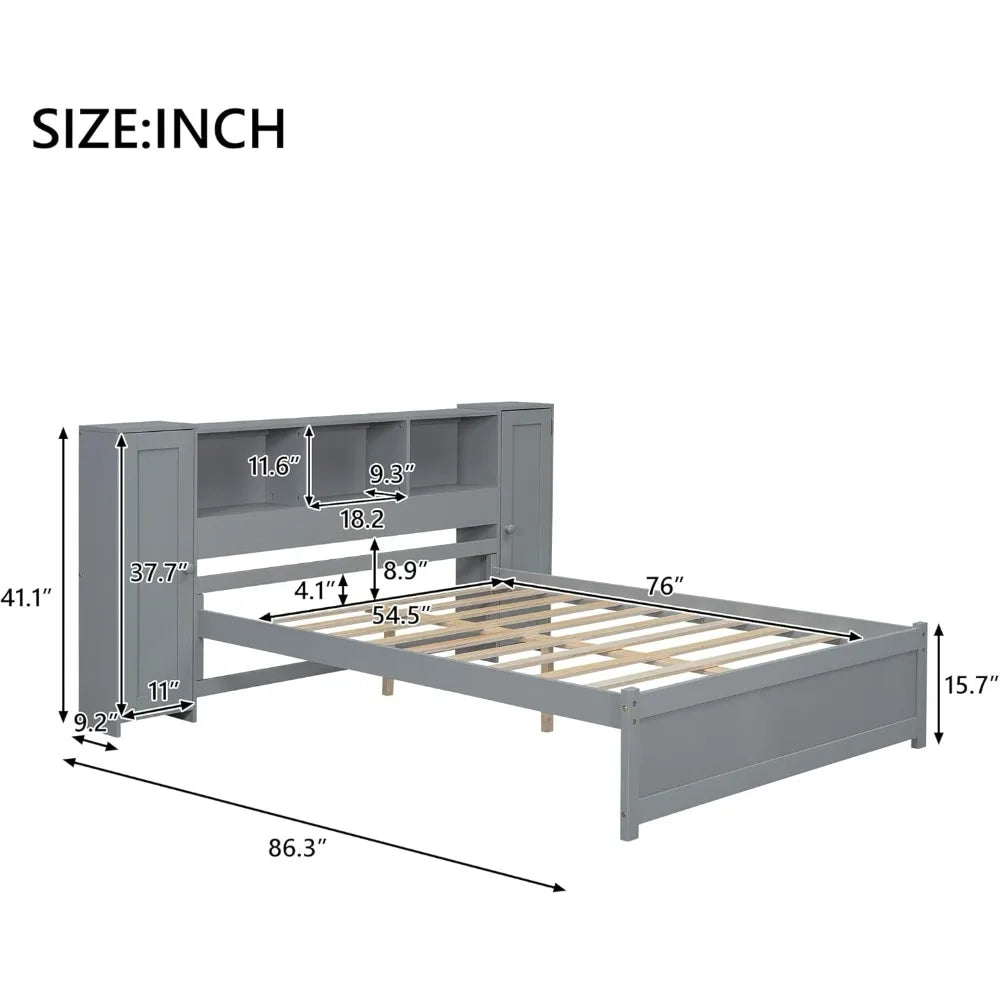 Bookcase Headboard Bed