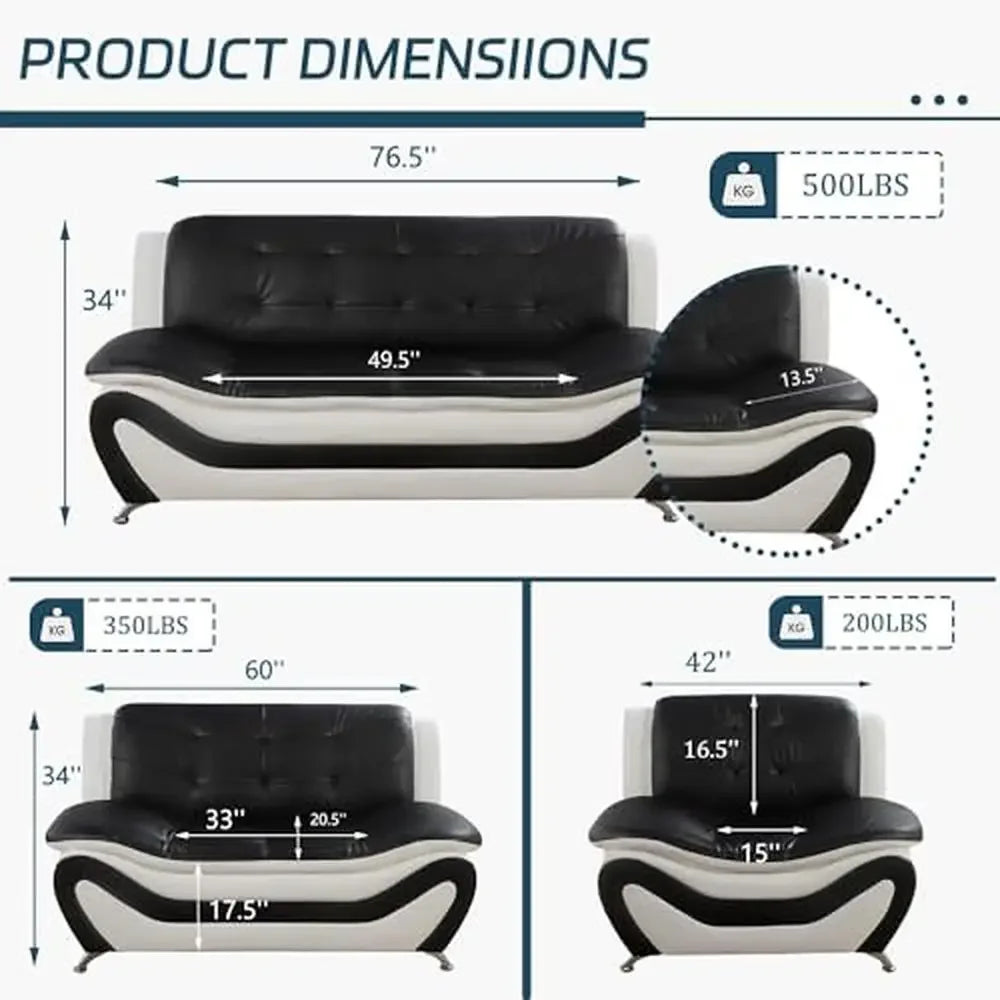 3 PCS Contemporary Living Room Set
