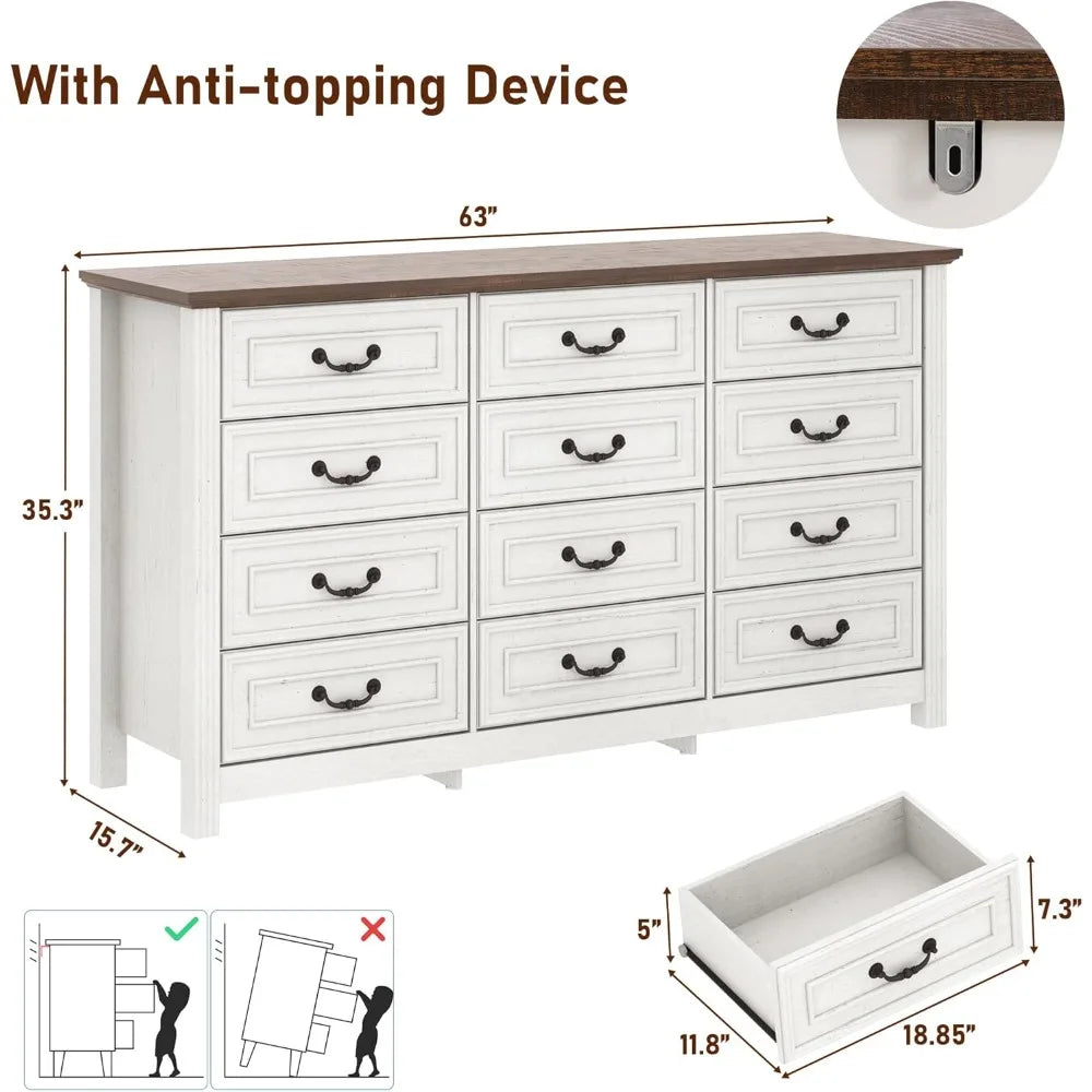 Farmhouse 12 Drawer Dresser