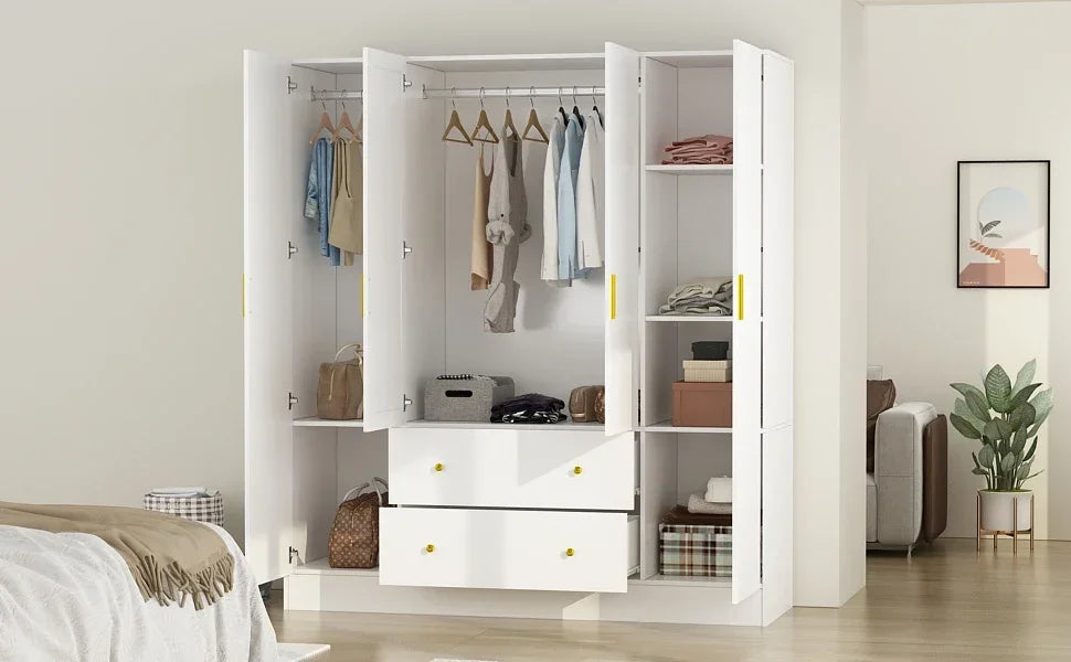 4-Door Wardrobe with Mirror