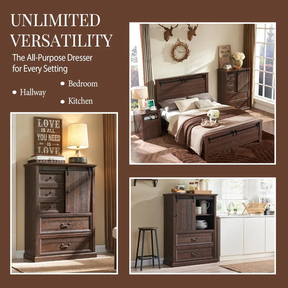 Farmhouse 5 Drawers Dresser