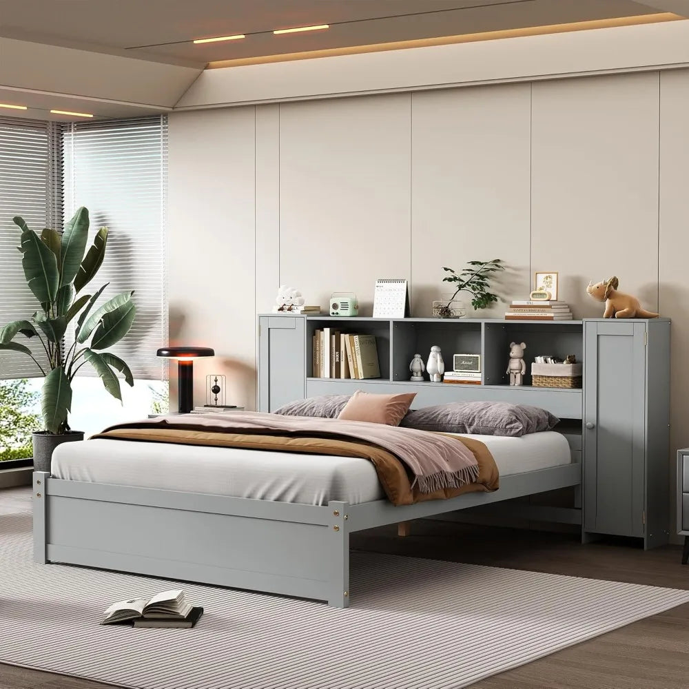 Bookcase Headboard Bed