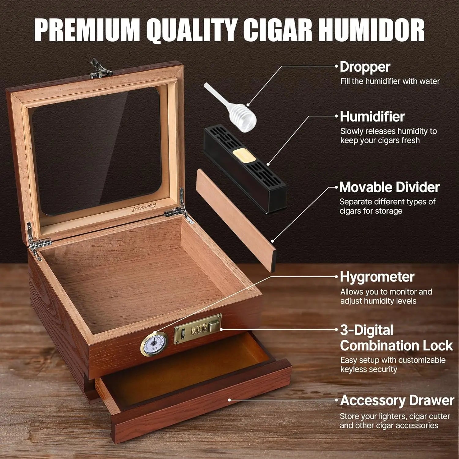 Tesonway Cigar Humidor