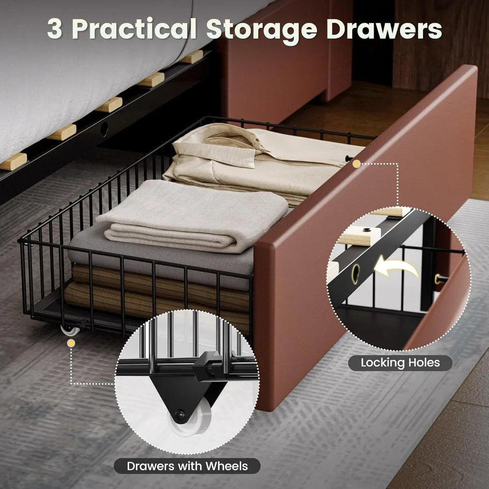 King Platform Bed with Storage