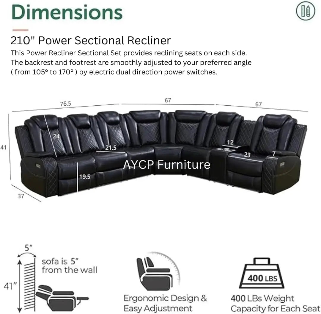 Power Recliner and Sectional Sofa Set