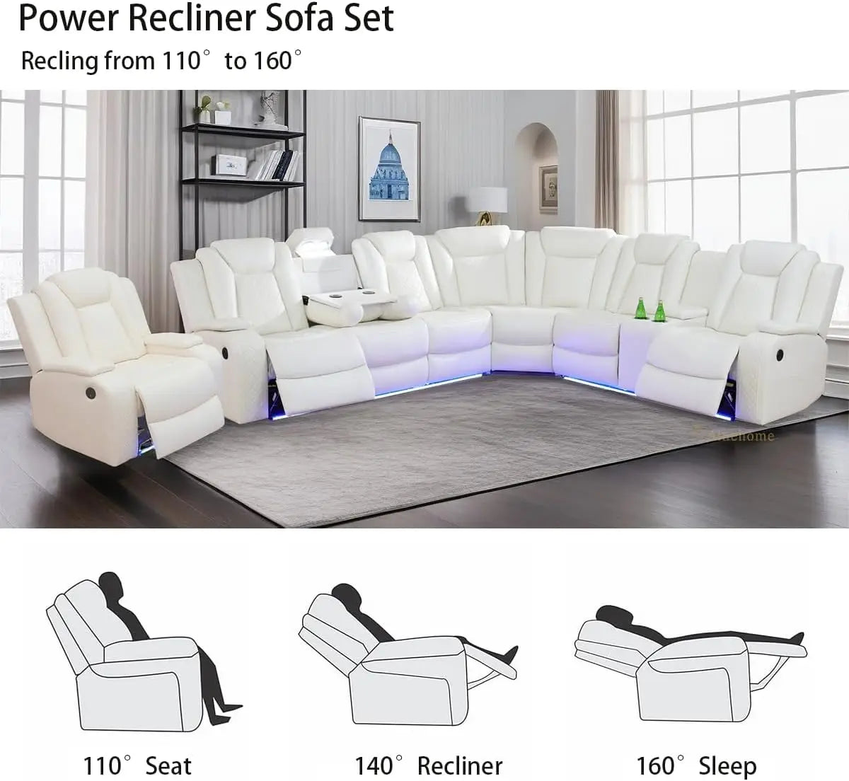 HavenFurn Sectional Sofa Set