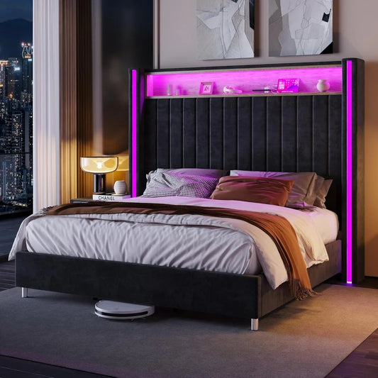 Velvet Platform Bed