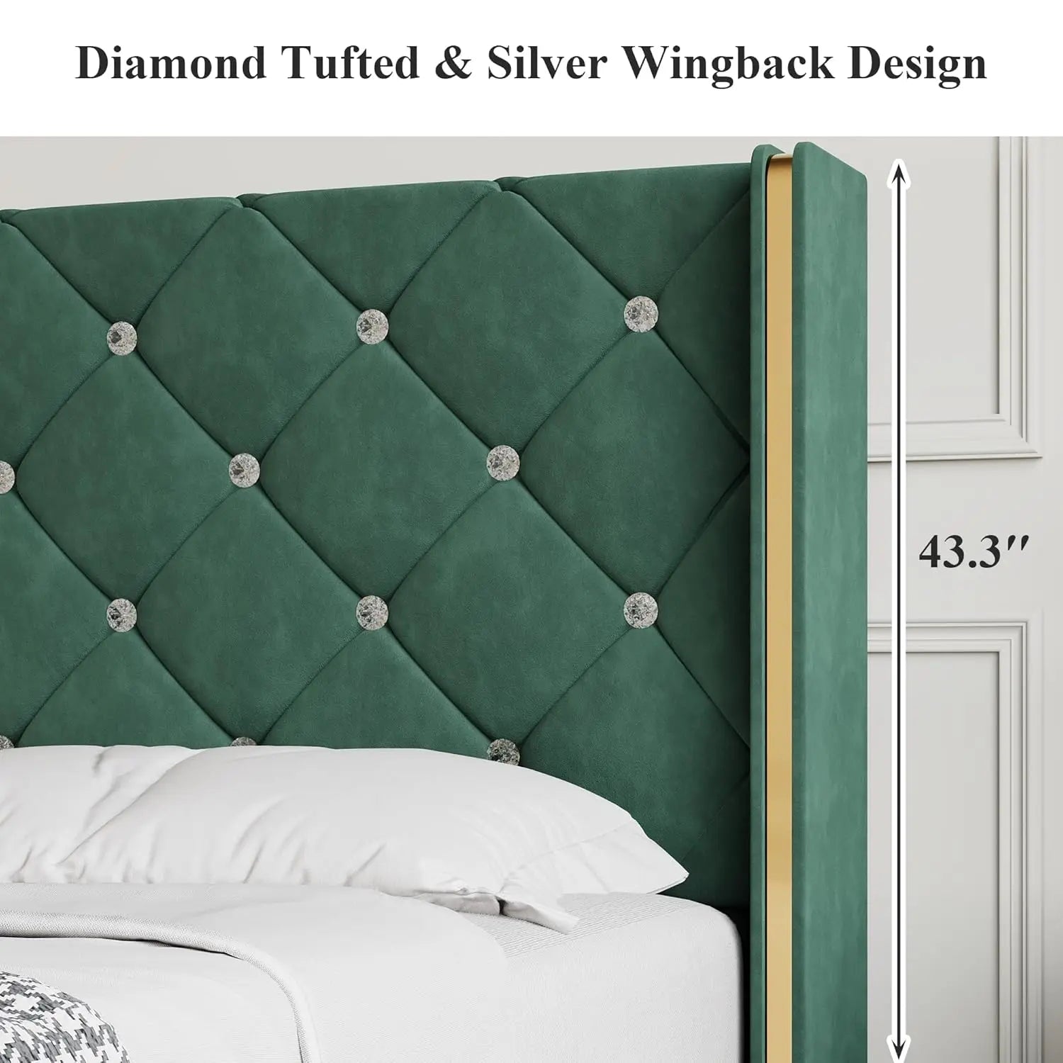 Upholstered King Wingback Bed