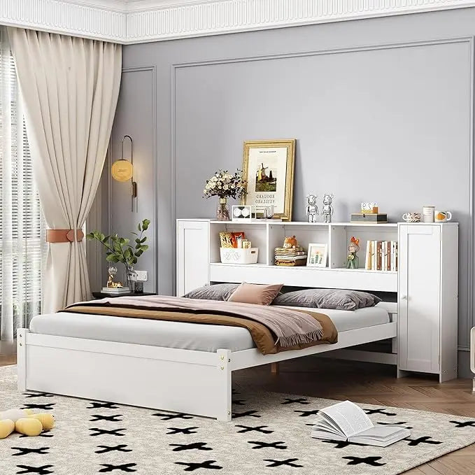 Bookcase Headboard Bed