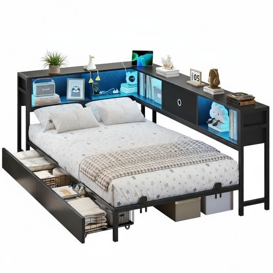 DICTAC Twin Corner Storage Bed