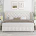 Upholstered King Wingback Bed