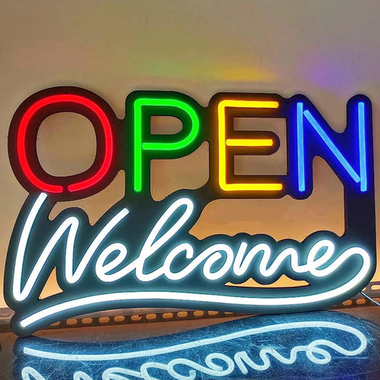 Open Welcome Neon Sign