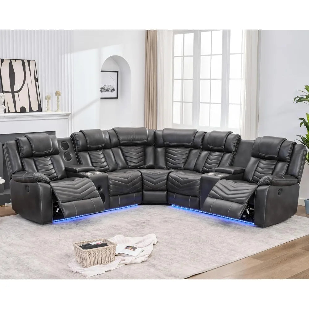 3 Piece Power Reclining Sectional Set