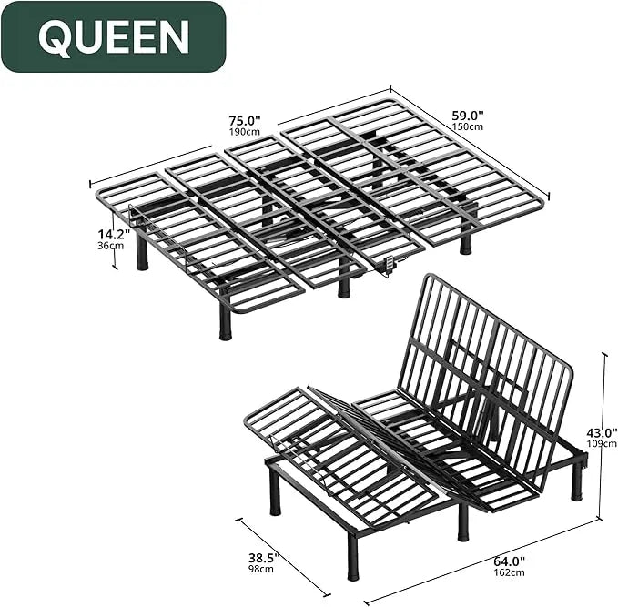 Adjustable Bed Frame with Remote