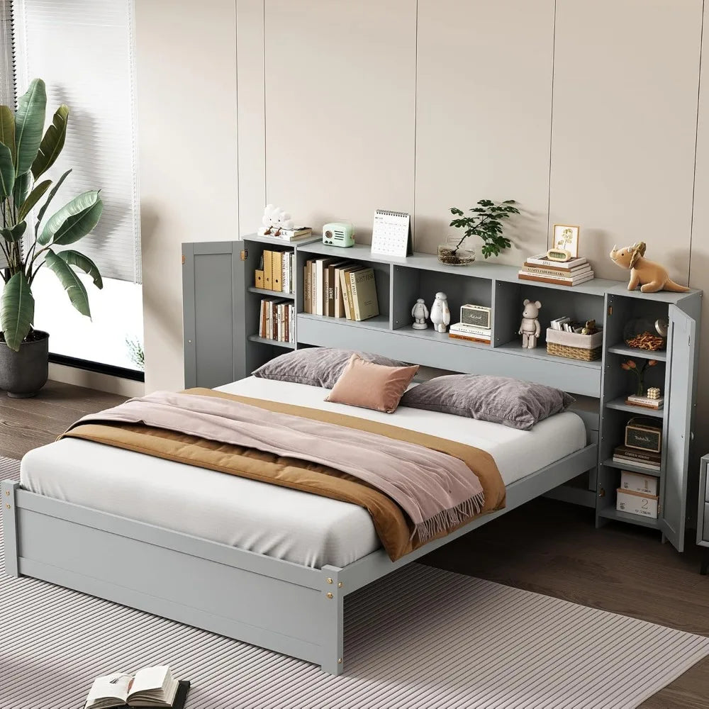 Bookcase Headboard Bed
